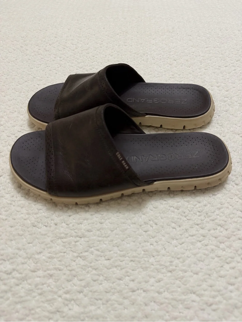 Cole Haan Brown Leather Slip On Sandals Men’s Size 11